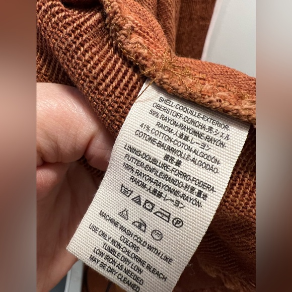 16. Free People Throwback Corduroy Military Lace Bell Sleeve Jacket Blazer - Picture 15 of 16